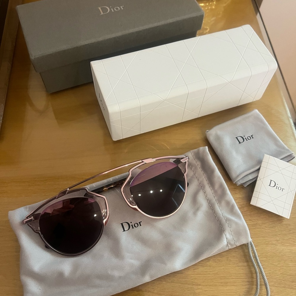 🔥BIG SALE🔥 NWT Dior Rose Gold Frame Sunglasses with Purple Lenses